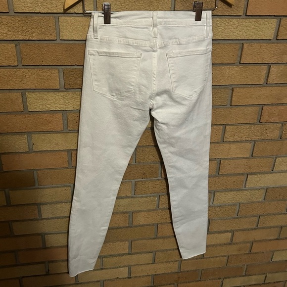 Frame Le Skinny De Jeanne Raw Hem Women’s Ankle Slit Skinny Jeans White Size 24 - Picture 6 of 9